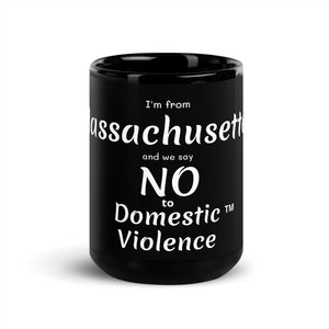 Black Glossy Mug - Massachusetts