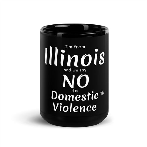 Black Glossy Mug - Illinois