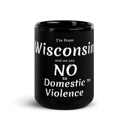 Black Glossy Mug - Wisconsin