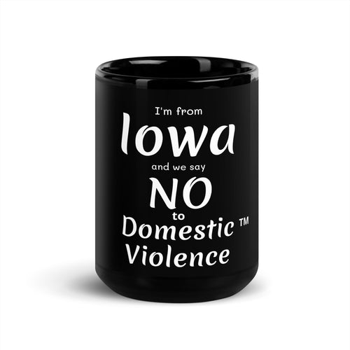Black Glossy Mug - Iowa