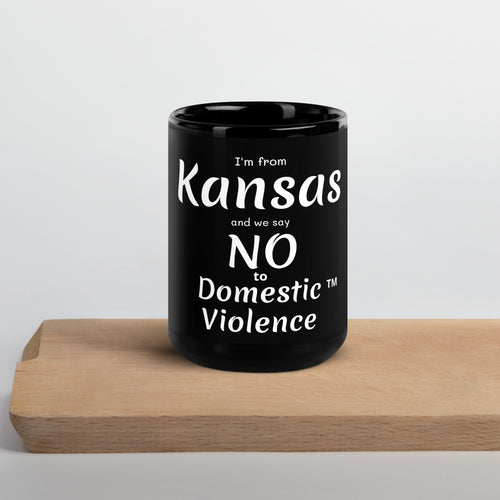 Black Glossy Mug - Kansas
