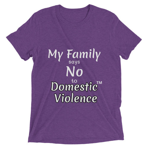 Short sleeve t-shirt - My Family Says No (Purple)