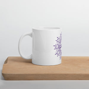 White glossy mug - You Got This (Purple splash)