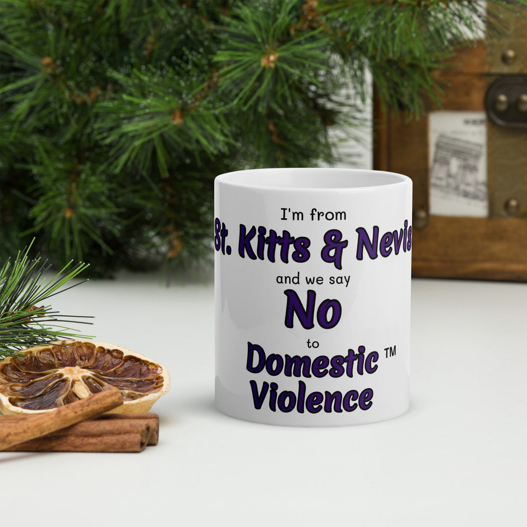 White glossy mug - St. Kitts & Nevis