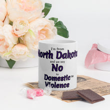 White glossy mug - North Dakota