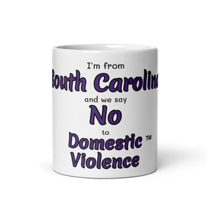 White glossy mug - South Carolina
