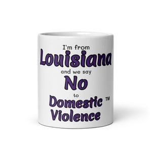 White glossy mug - Louisiana