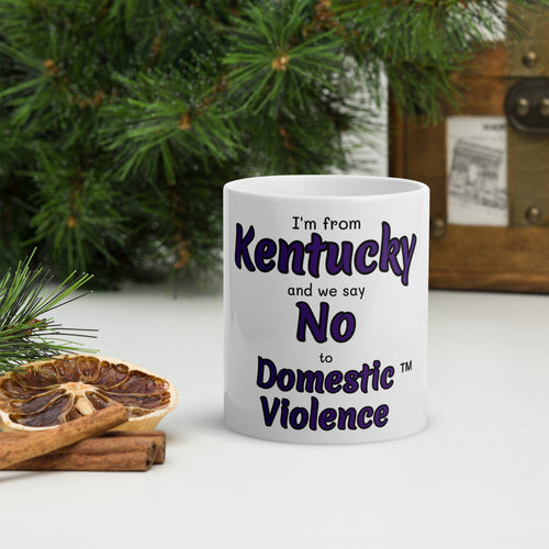 White glossy mug - Kentucky