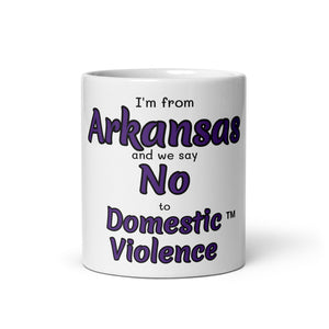 White glossy mug - Arkansas