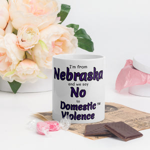 White glossy mug - Nebraska