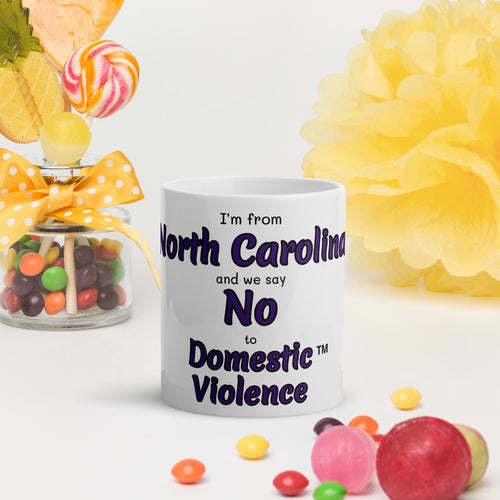 White glossy mug - North Carolina