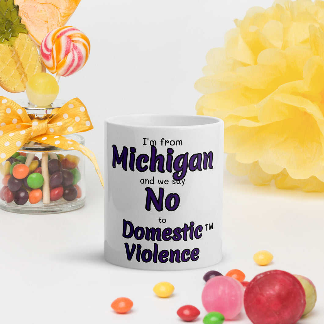 White glossy mug - Michigan