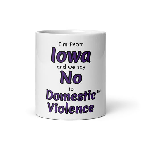 White glossy mug - Iowa