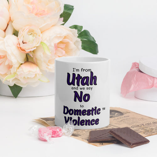 White glossy mug - Utah